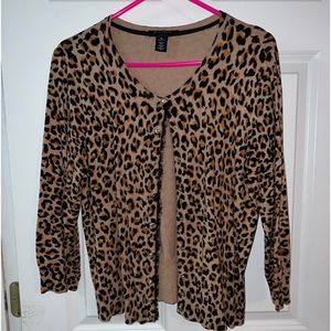 White House Black Market leopard cardigan